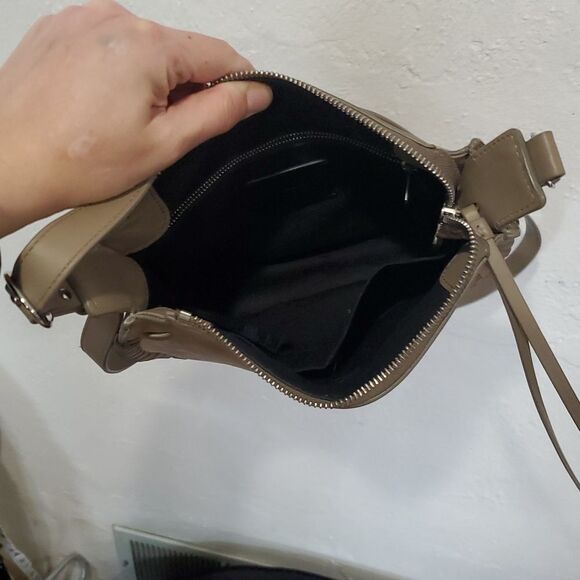 All Saints Ray Crossbody Nubuck Cow Leather Bag in Tan - Picture 11 of 16